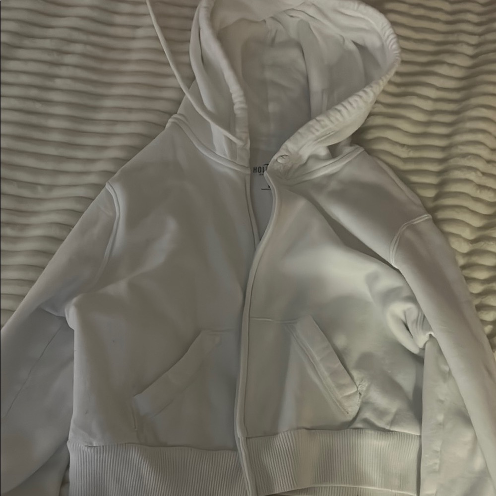 Women's White Hoodie Jacket
